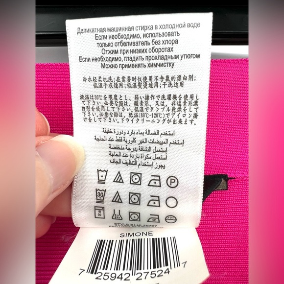 BCBGMaxazria "Simone" Neon Pink Bandage Style Mini Skirt Women's Size M Y2K - Picture 6 of 9